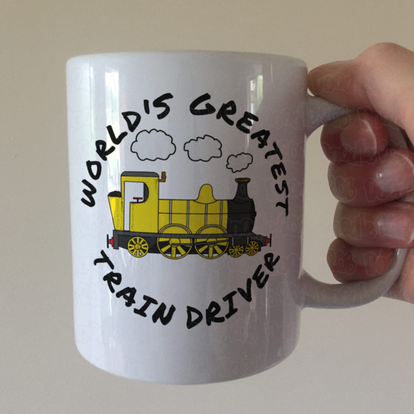 Steam Train Mug (Yellow) - World's Greatest Train Driver - Model Railway Enthusiast Gift