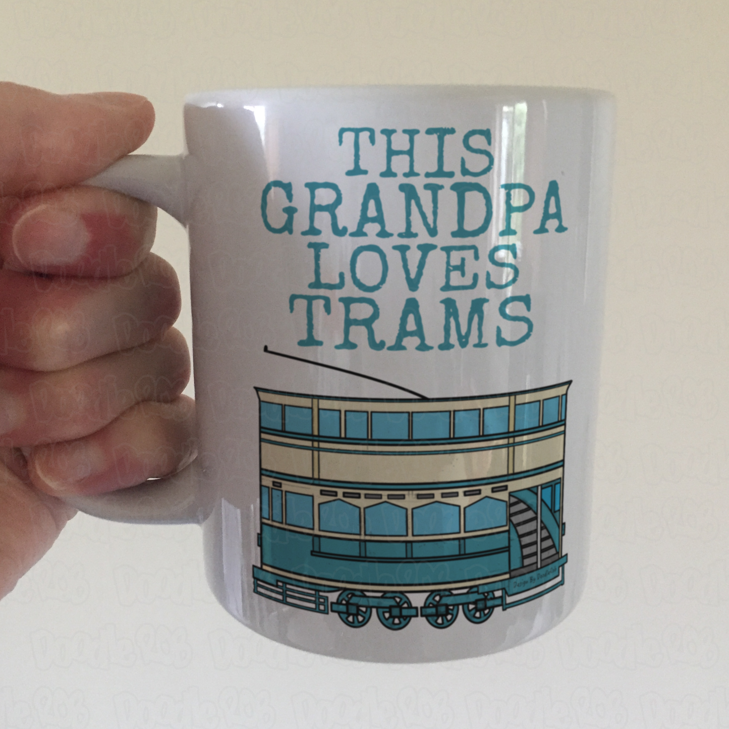 Tram Father's Day Mug - This Grandpa Loves Trams - Rail Enthusiast Gift