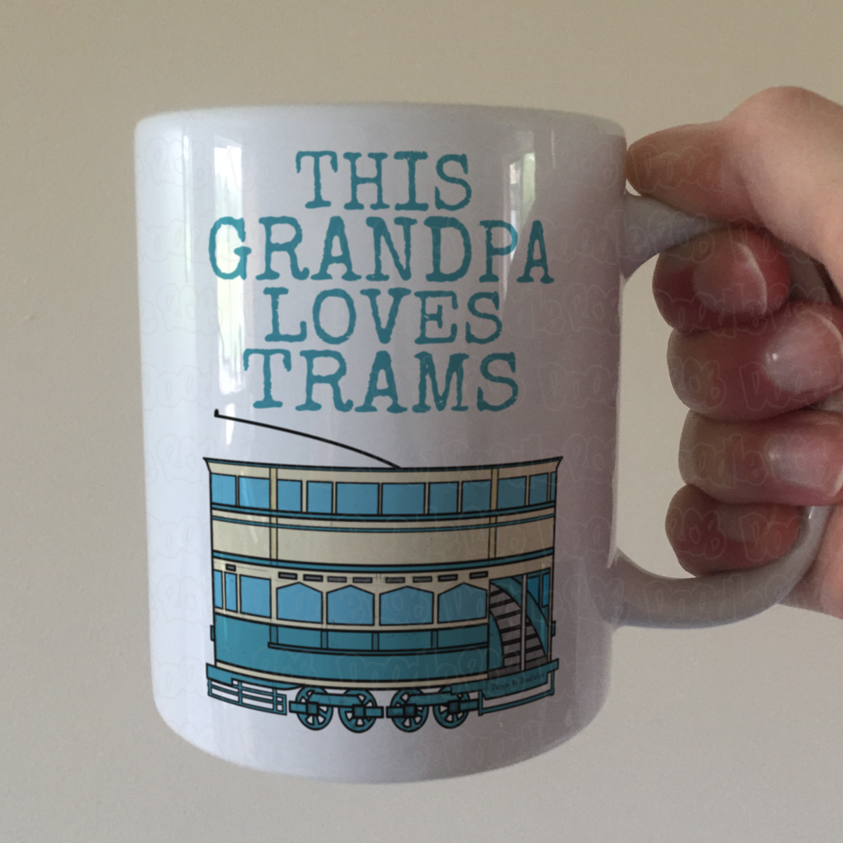 Tram Father's Day Mug - This Grandpa Loves Trams - Rail Enthusiast Gift