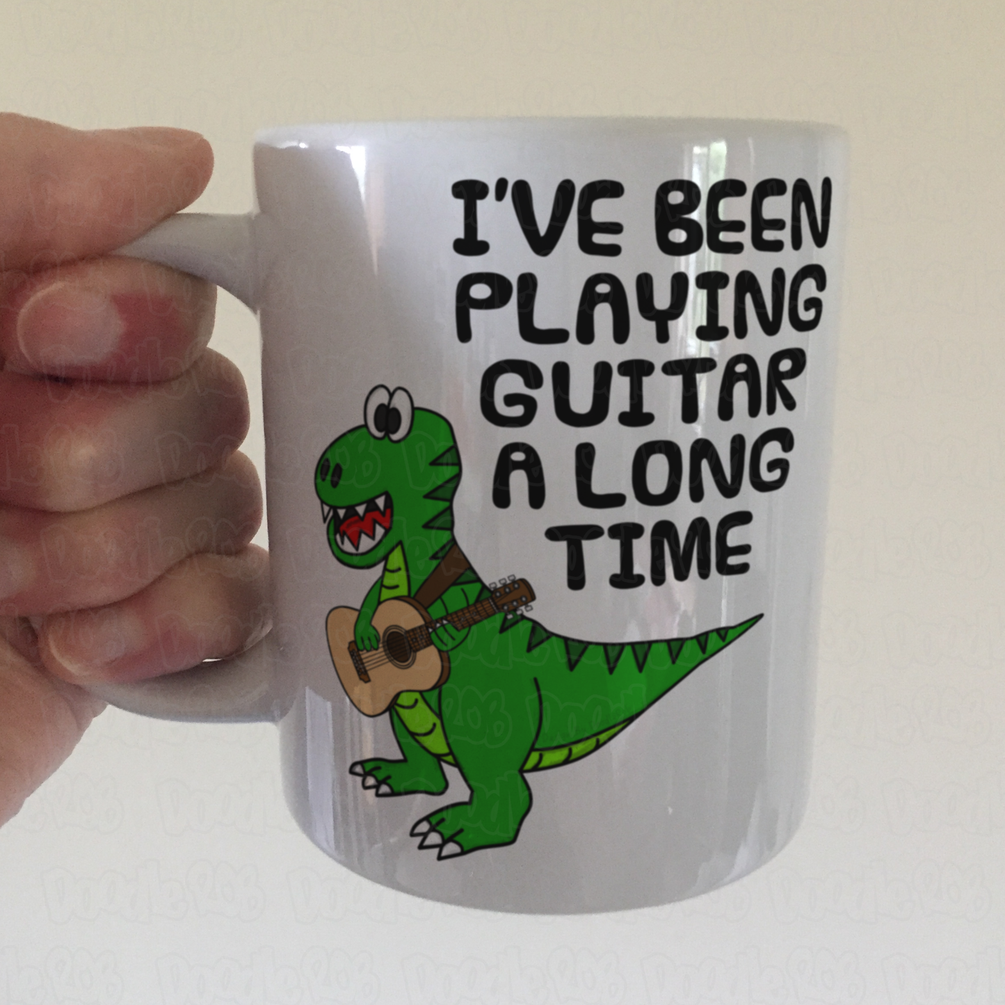 Dinosaur Acoustic Guitar Mug - I've Been Playing Guitar A Long Time - Funny Gift For Guitarist