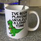 T-Rex Dinosaur Ukulele Mug - I've Been Playing Ukulele A Long Time - Funny Gift For Ukulelist