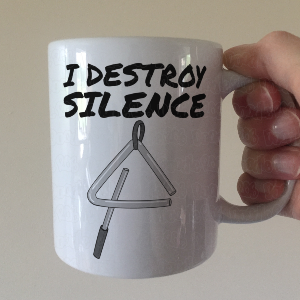 Triangle Player Mug - I Destroy Silence - Gift For Percussionist - Funny Orchestra Mug