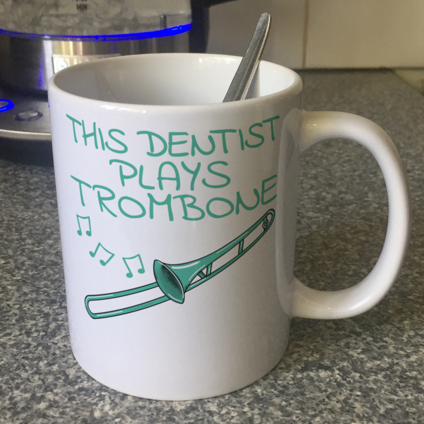 Dentist Trombone Mug - This Dentist Plays Trombone - Trombonist Gift For Dentist - Brass Musician Gift