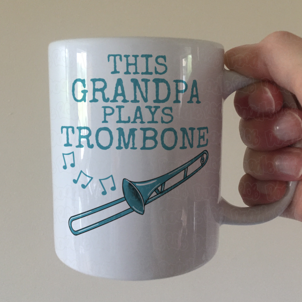 Trombone Father's Day Mug - This Grandpa Plays Trombone - Trombonist Brass Musician Gift