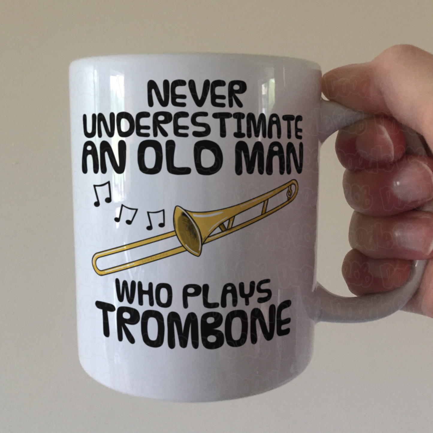 Funny Trombone Mug - Never Underestimate An Old Man Who Plays Trombone - Trombonist Brass Musician Gift For Him