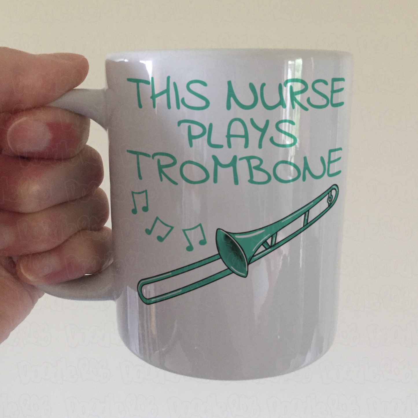 Nurse Trombone Mug - This Nurse Plays Trombone - Trombonist Gift For Nurse - Brass Musician Gift