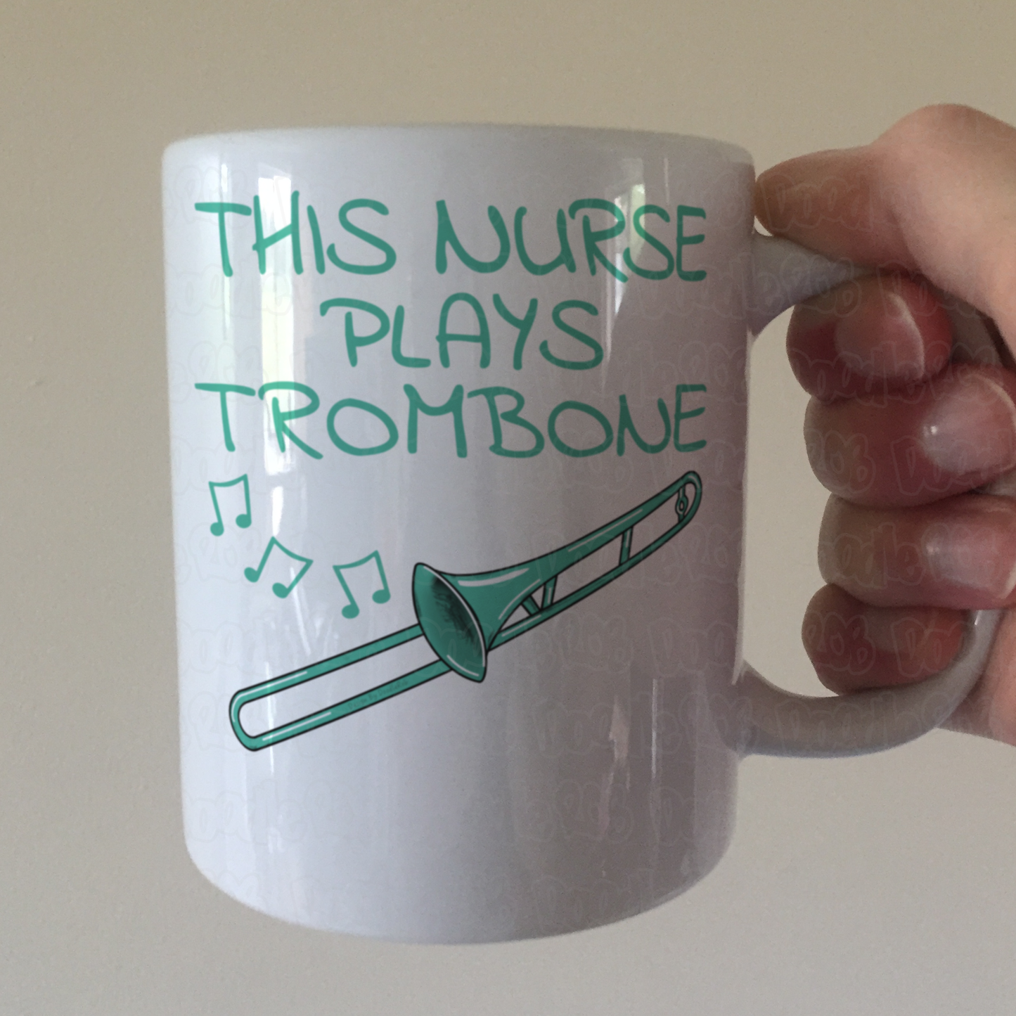 Nurse Trombone Mug - This Nurse Plays Trombone - Trombonist Gift For Nurse - Brass Musician Gift