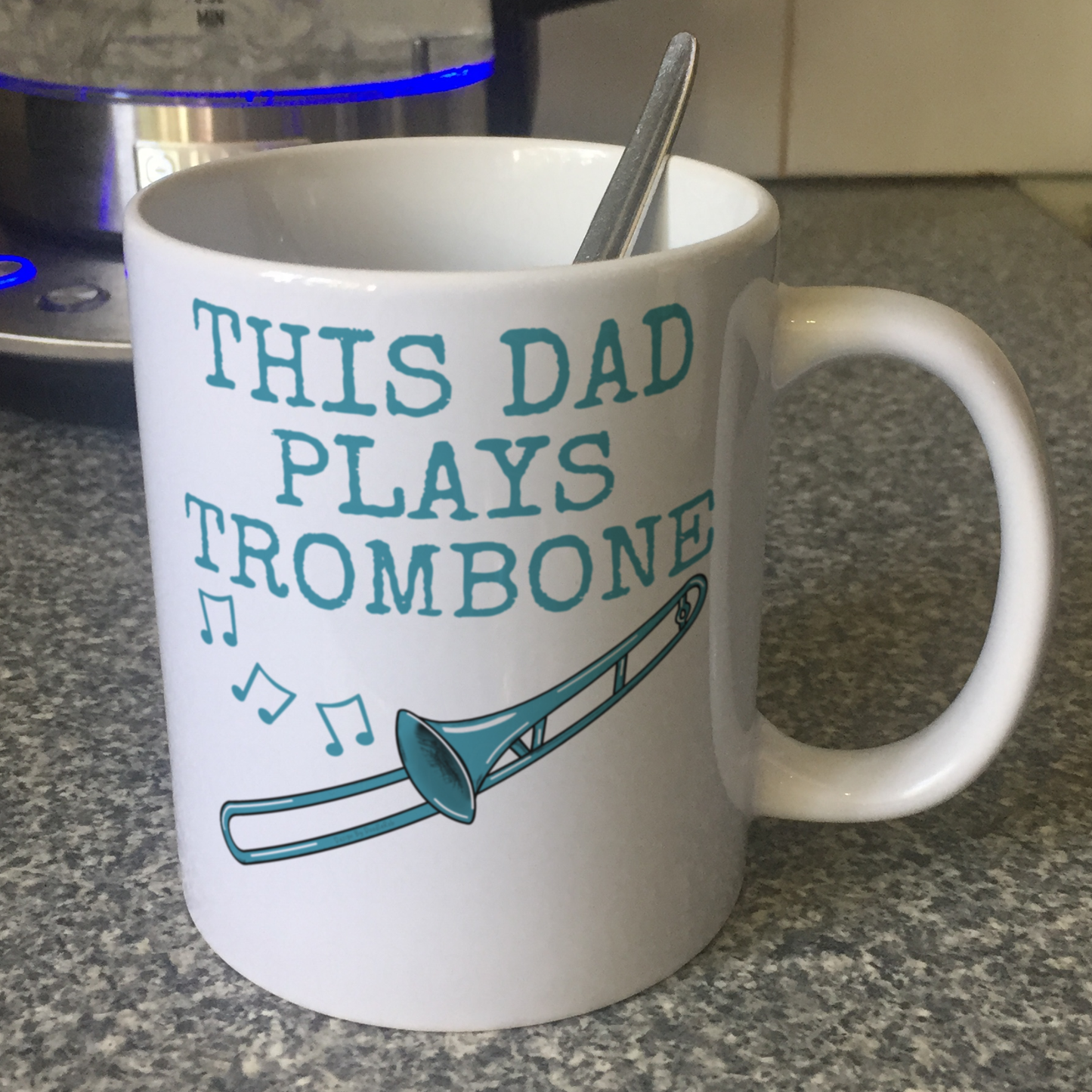 Trombone Father's Day Mug - This Dad Plays Trombone - Trombonist Brass Musician Gift