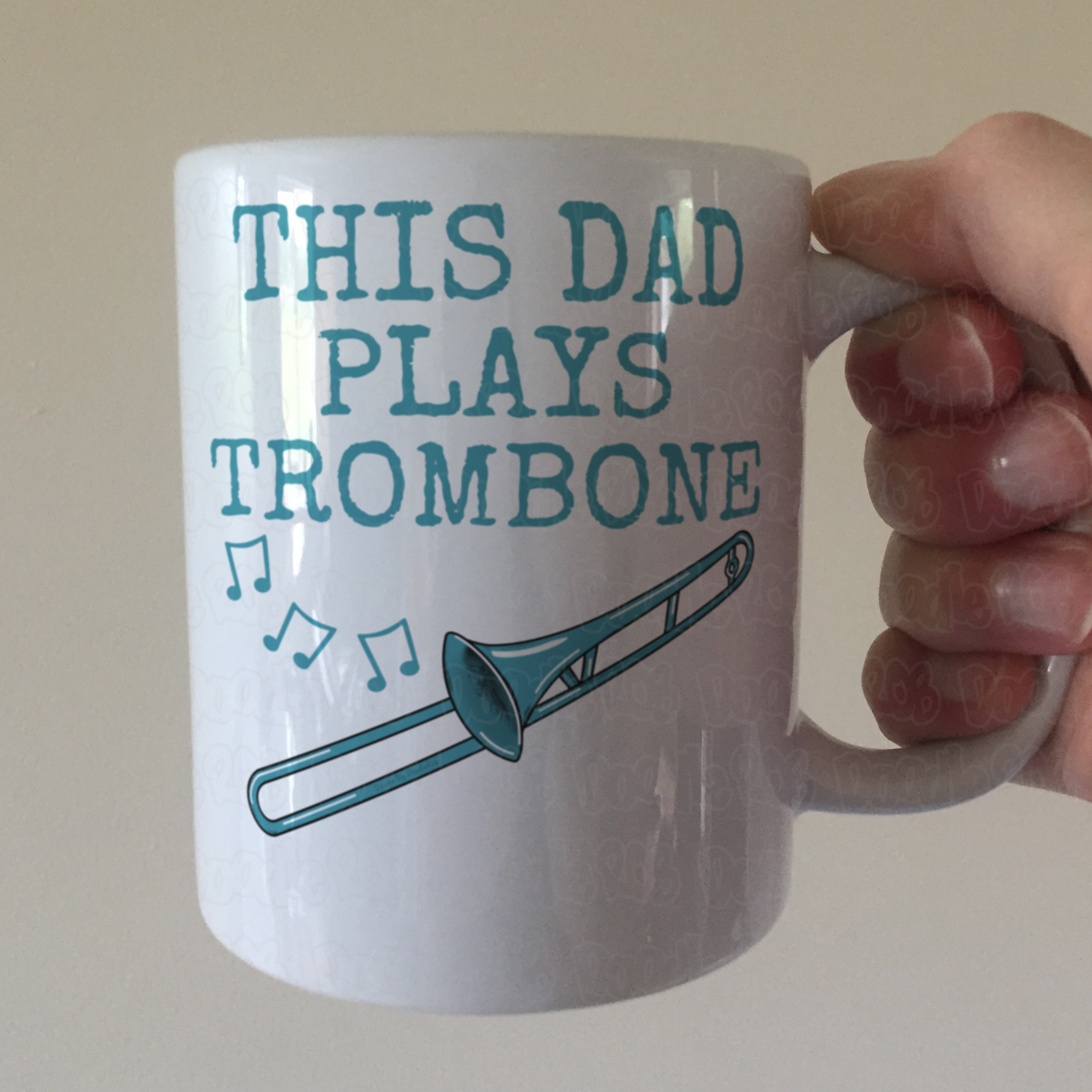 Trombone Father's Day Mug - This Dad Plays Trombone - Trombonist Brass Musician Gift