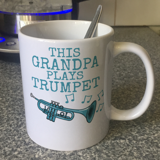 Trumpet Father's Day Mug - This Grandpa Plays Trumpet - Trumpeter Brass Musician Gift