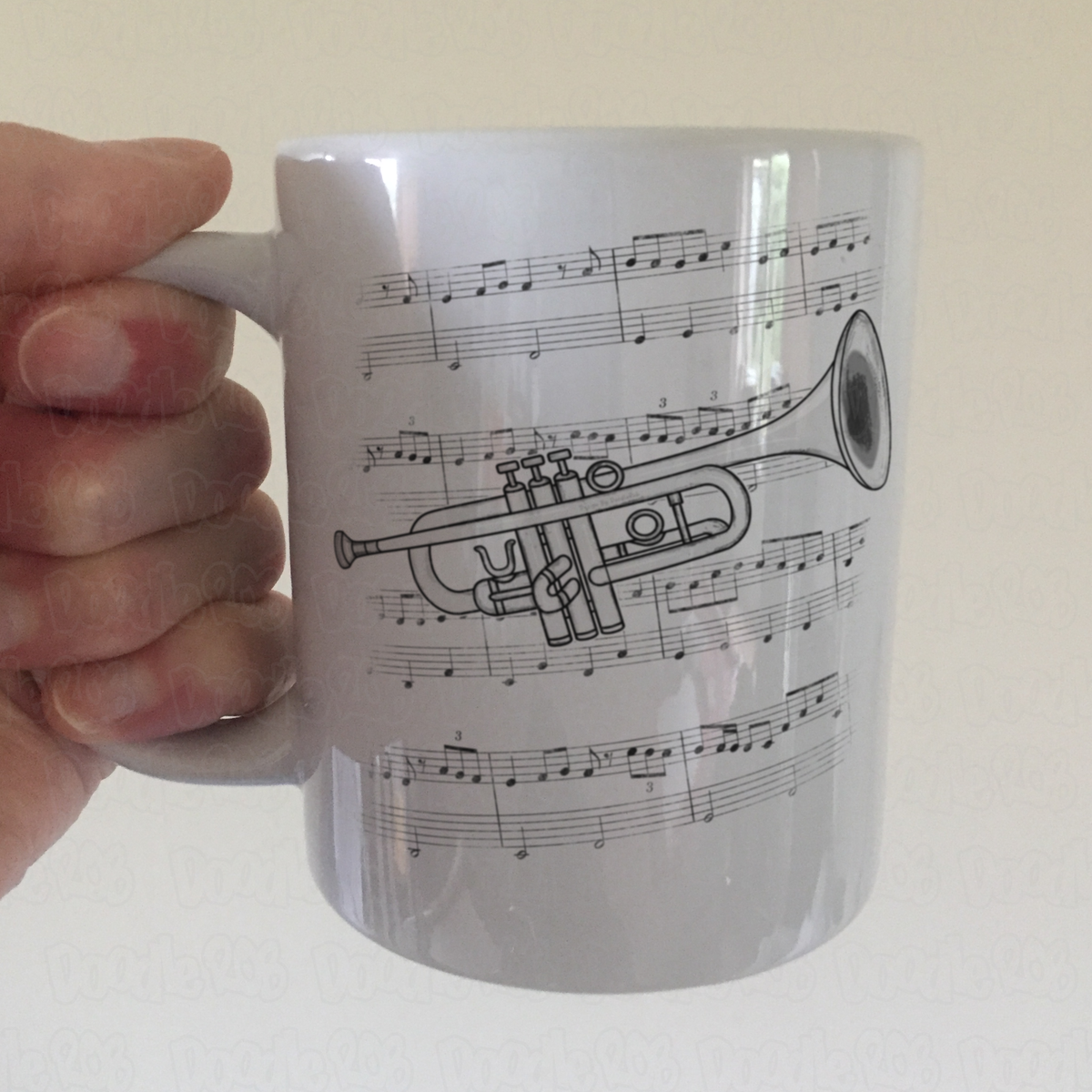 Trumpet Music Notation Mug - Gift For Trumpeter - Brass Musician Gift