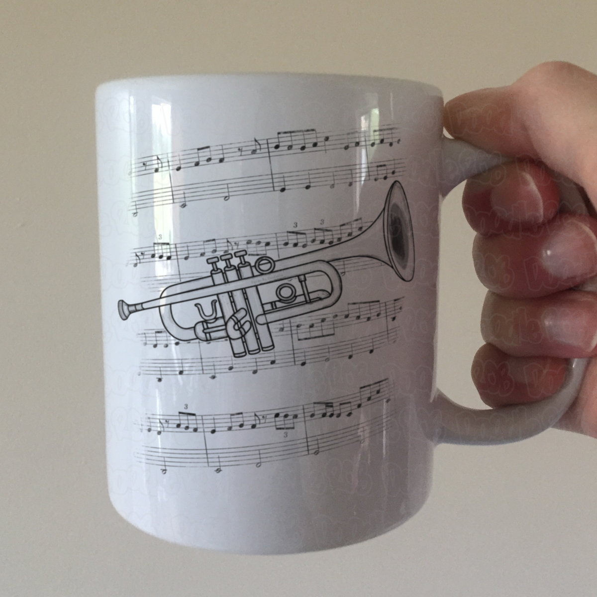 Trumpet Music Notation Mug - Gift For Trumpeter - Brass Musician Gift