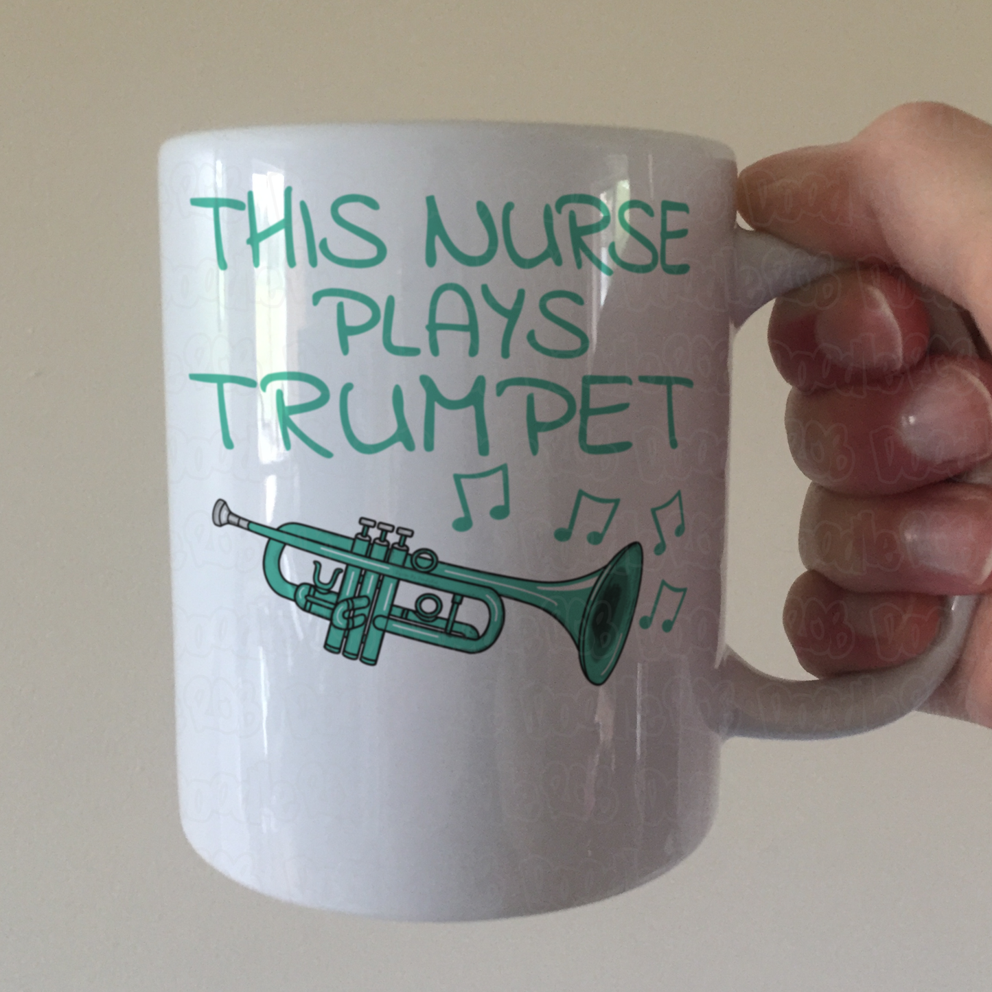 Nurse Trumpet Mug - This Nurse Plays Trumpet - Trumpeter Gift For Nurse - Brass Musician Gift