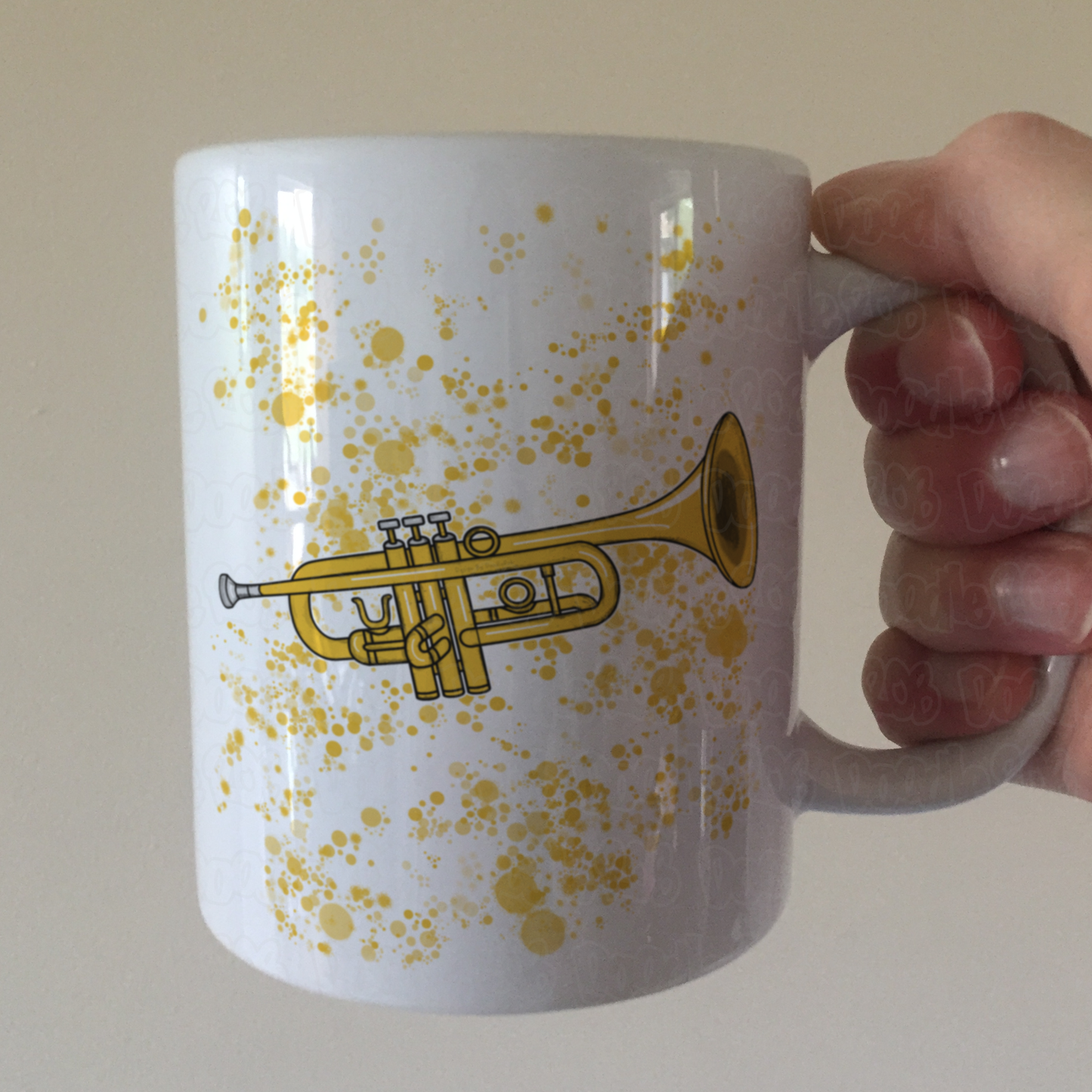 Trumpet Paint Splatter Mug - Trumpeter Mug - Gift For Brass Teacher