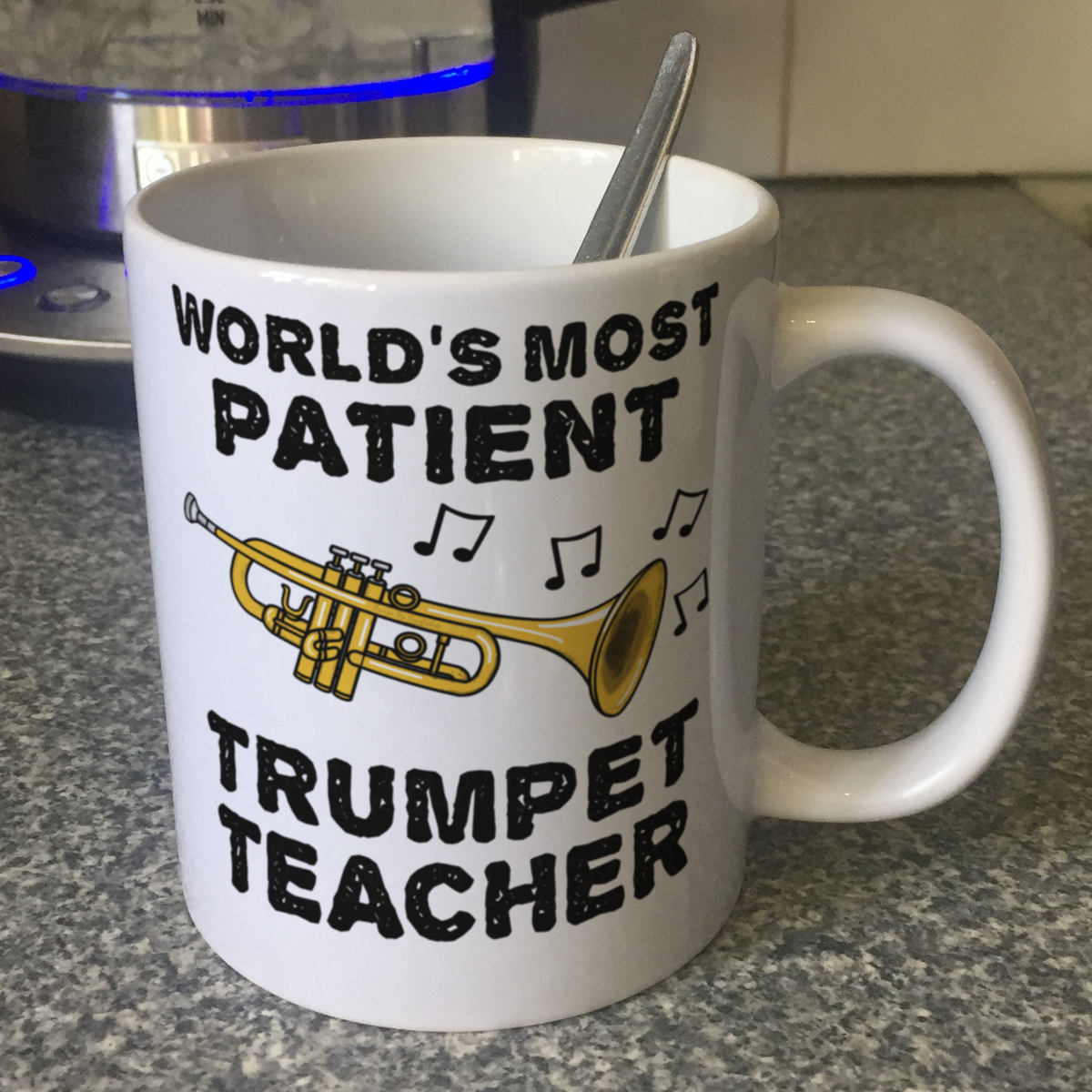Funny Trumpet Teacher Mug - World's Most Patient Trumpet Teacher - Sarcastic Brass Teacher Gift
