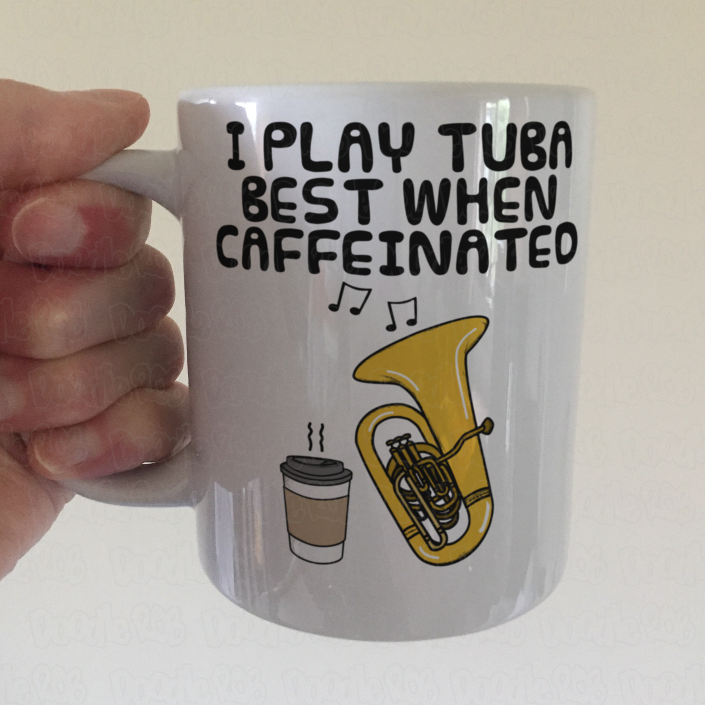 Tuba Coffee Mug -  I Play Tuba Best When Caffeinated- Tubaist Brass Musician Gift