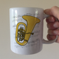 Tuba Music Notation Mug (Colour) - Gift For Tubaist - Tuba Teacher Mug - Brass Musician Gift