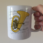 Tuba Music Notation Mug (Colour) - Gift For Tubaist - Tuba Teacher Mug - Brass Musician Gift