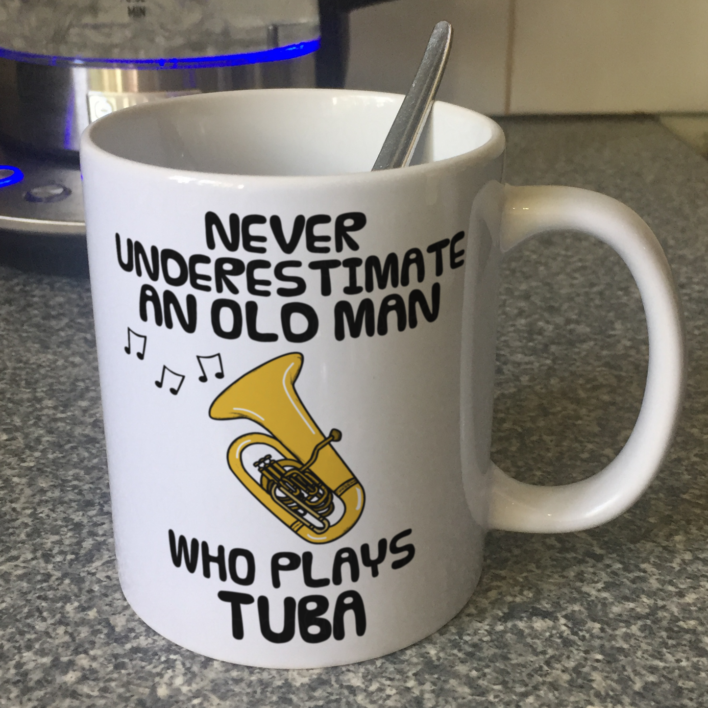 Funny Tuba Mug -  Never Underestimate An Old Man Who Plays Tuba - Tubaist Brass Musician Gift For Him