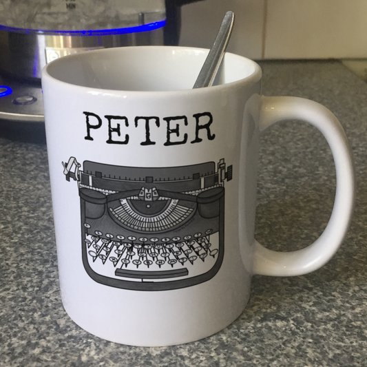 Typewriter Personalised Mug - Funny Custom Gift For Coworker - Secretary Custom Mug