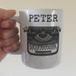 Typewriter Personalised Mug - Funny Custom Gift For Coworker - Secretary Custom Mug