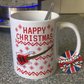 Bass Guitar Christmas Mug (Ugly Sweater Style) - Bassist Xmas Gift - Bass Teacher Mug