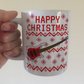 Bass Guitar Christmas Mug (Ugly Sweater Style) - Bassist Xmas Gift - Bass Teacher Mug