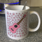 Ukulele Floral Mug (Pink Flowers) - Female Uke Player - Musician Gift For Girl