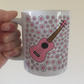 Ukulele Floral Mug (Pink Flowers) - Female Uke Player - Musician Gift For Girl