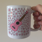 Ukulele Floral Mug (Pink Flowers) - Female Uke Player - Musician Gift For Girl