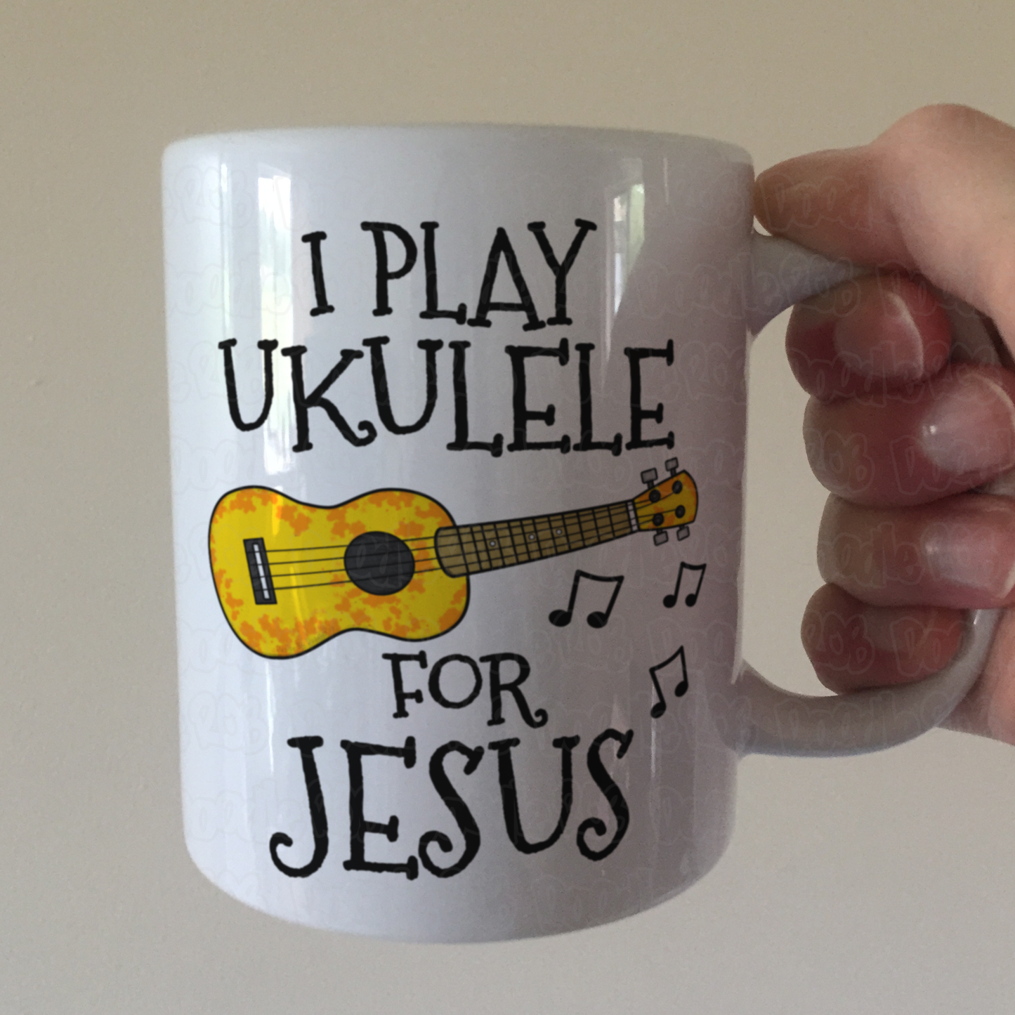 Christian Ukulele Mug - I Play Ukulele For Jesus - Church Ukulele Player