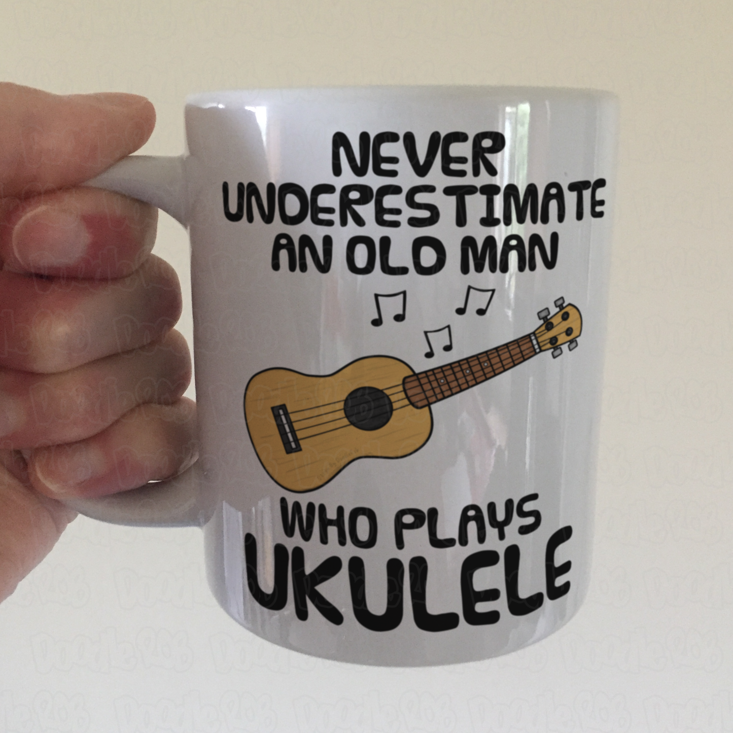 Funny Ukulele Mug - Never Underestimate An Old Man Who Plays Ukulele - Uke Player Musician Gift For Him