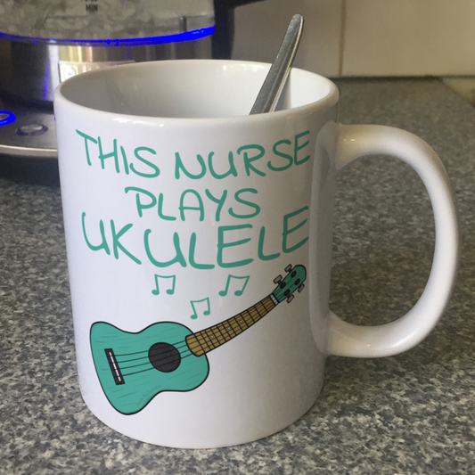 Nurse Ukulele Mug - This Nurse Plays Ukulele - Ukulelist Gift For Nurse
