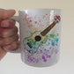 Ukulele Rainbow Mug - Gift For Ukulelist - Ukulele Teacher Mug - School Music Teacher Gift