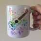 Ukulele Rainbow Mug - Gift For Ukulelist - Ukulele Teacher Mug - School Music Teacher Gift
