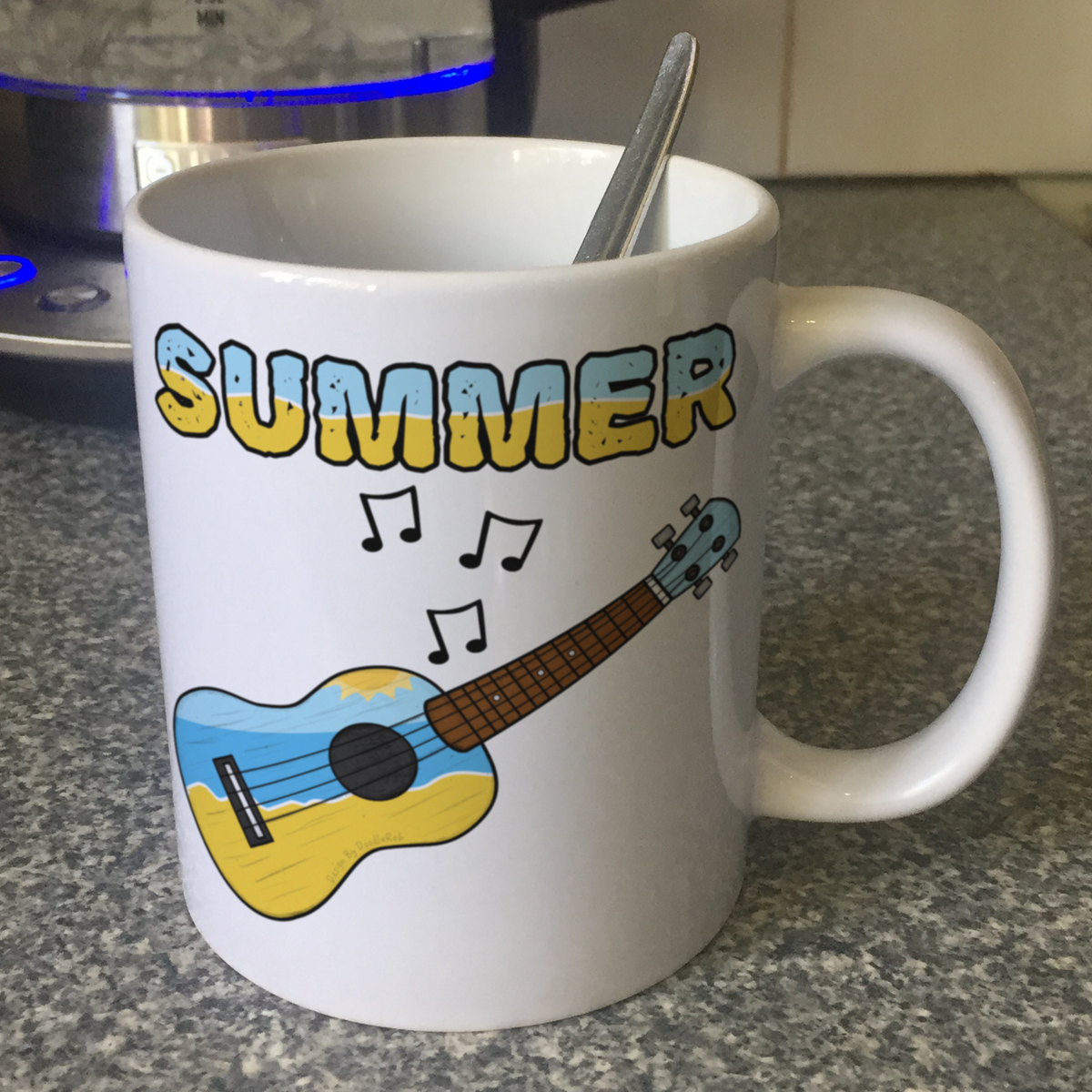 Ukulele Summer Mug - Uke Player Gift - Summer Musician Mug - Gift For Beach Lover
