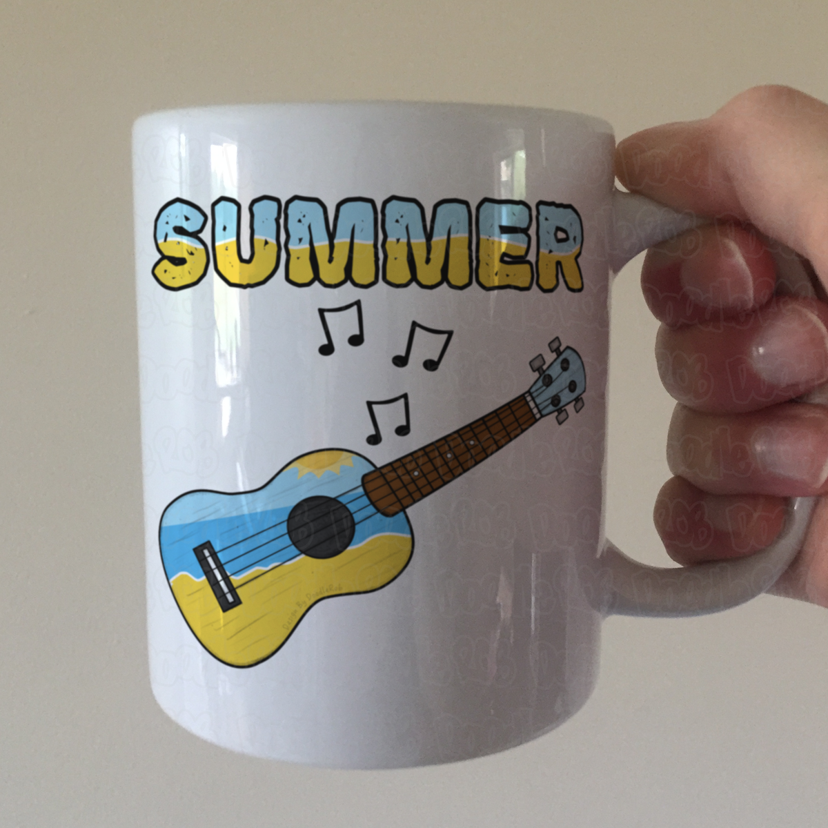 Ukulele Summer Mug - Uke Player Gift - Summer Musician Mug - Gift For Beach Lover