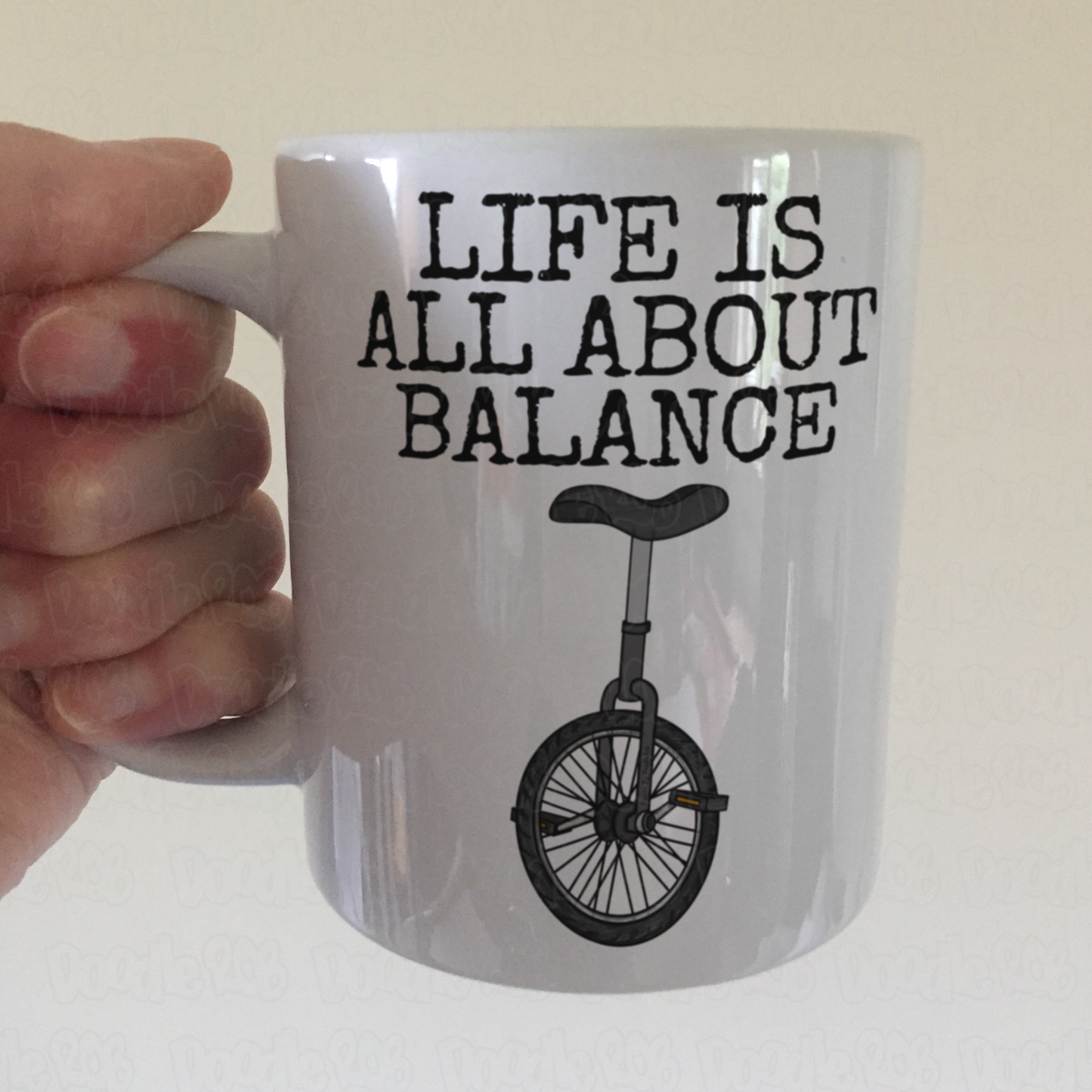 Funny Unicycle Mug - Life Is All About Balance - Gift For Unicyclist