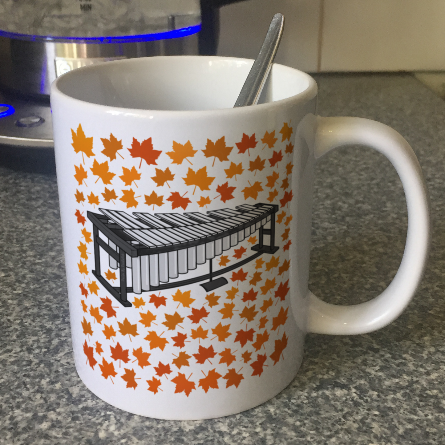 Autumn Vibraphone Mug (Leaves) - Gift For Percussionist - Musician Gift For Fall or Thanksgiving
