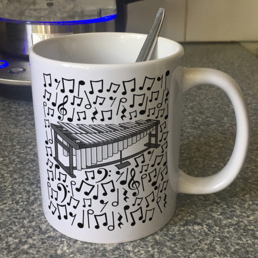 Vibraphone Musical Notes Mug - Gift For Percussionist - Percussion Teacher Mug - Orchestral Musician Gift
