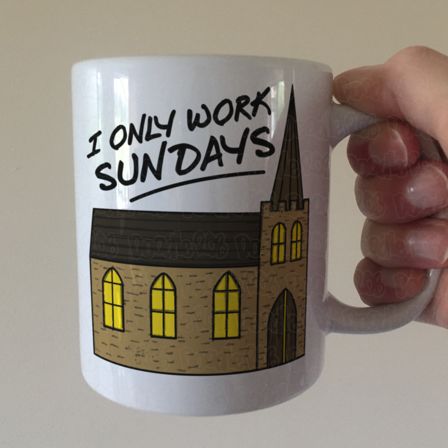 Church Vicar Mug - I Only Work Sundays - Funny Christian Gift - Church Minister Mug
