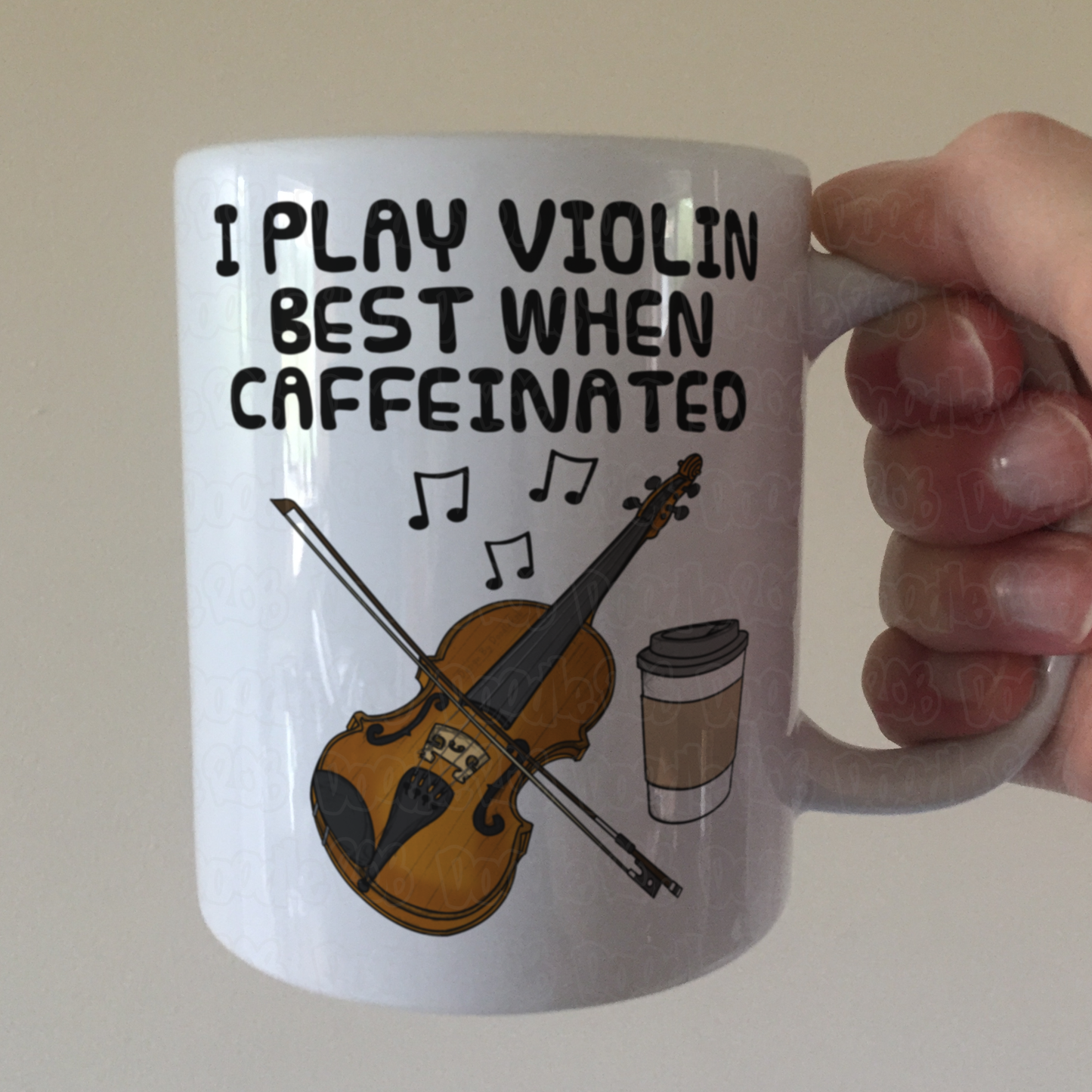 Violin Coffee Mug - I Play Violin Best When Caffeinated - Violinist Musician Gift