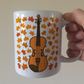 Autumn Violin Mug (Leaves) - Violinist Mug - String Musician Gift For Fall or Thanksgiving