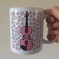 Violin Floral Mug (Pink Flowers) - Female Violinist - String Musician Gift For Girl