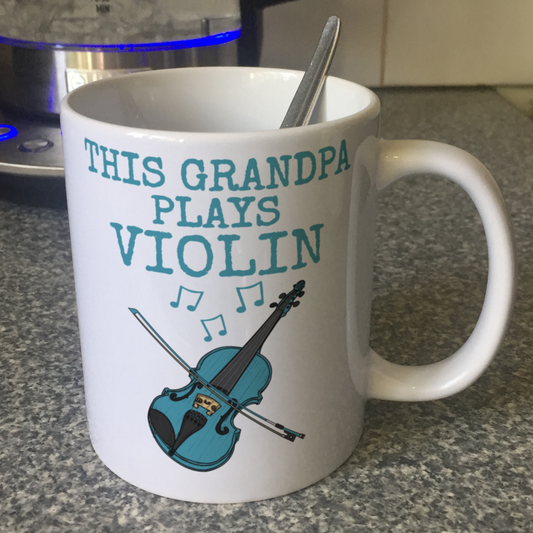 Violin Father's Day Mug - This Grandpa Plays Violin - Violinist Musician Gift