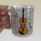 Violin Musical Notes Mug - Violinist Mug - String Musician Orchestra Gift