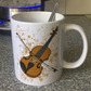 Violin Paint Splatter Mug - Gift For Violinist - String Musician Mug