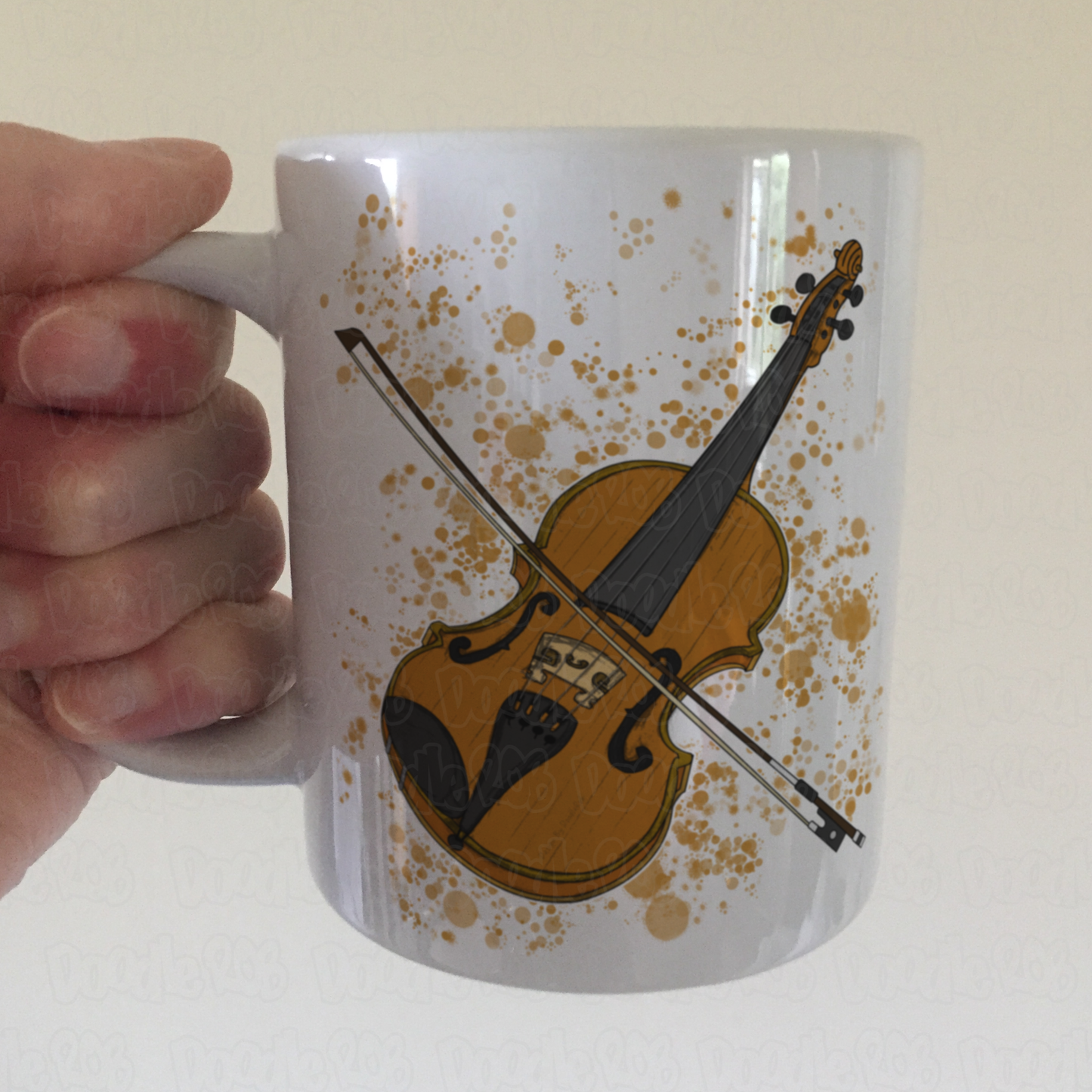 Violin Paint Splatter Mug - Gift For Violinist - String Musician Mug