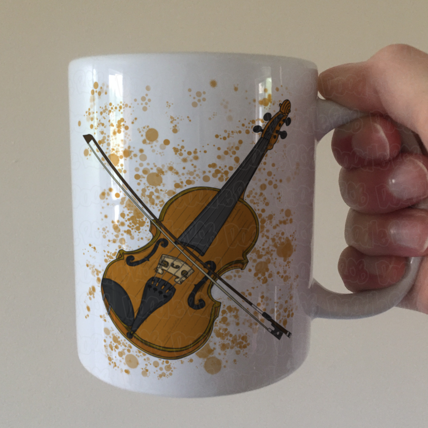 Violin Paint Splatter Mug - Gift For Violinist - String Musician Mug