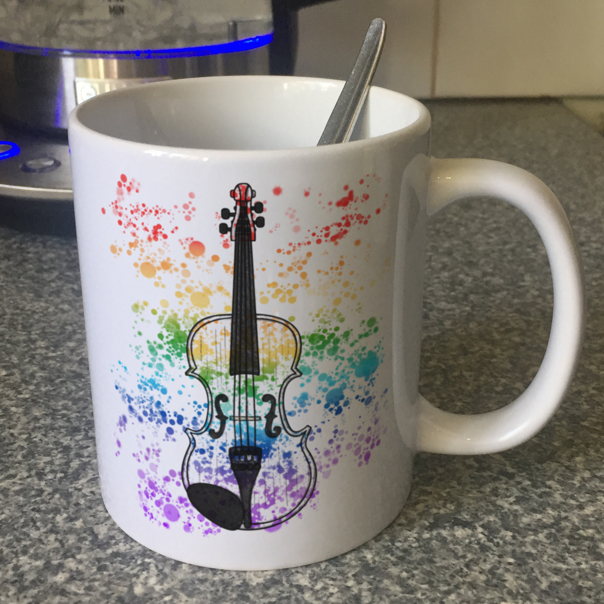 Violin Rainbow Mug - Gift For Violinist - Violin Teacher Gift - String Musician Mug